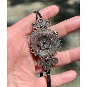 Vintage Sterling Silver Mexican Pendant, Vintage Style Watchband BRACELET